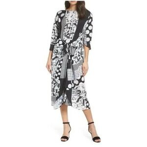 CAARA Krefeld Scarf Print Midi Dress NWT